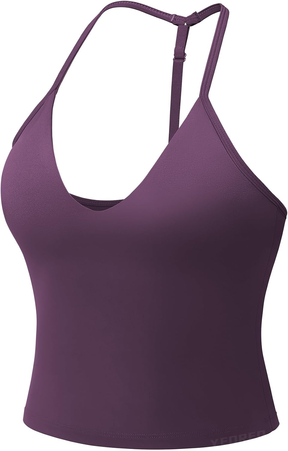 Deep V Neck Racerback Yoga Crop Tank Top – Purple