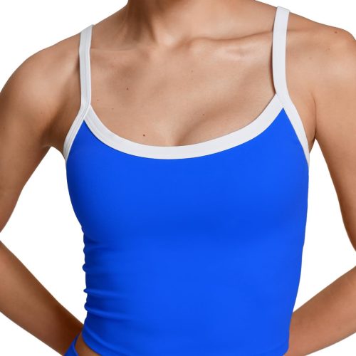 Contrast Trim Scoop Neck Yoga Tank Top