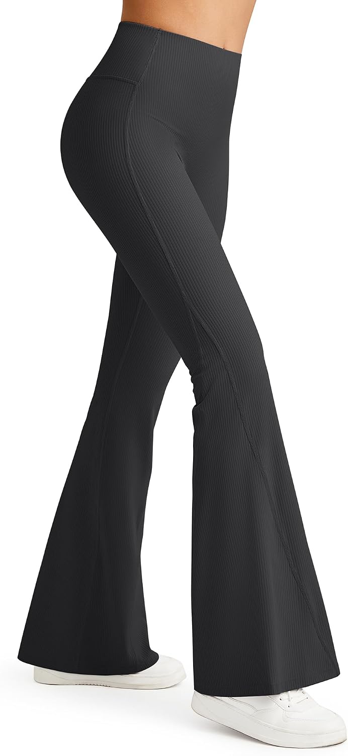 Women Ribbed Flare Yoga Pants