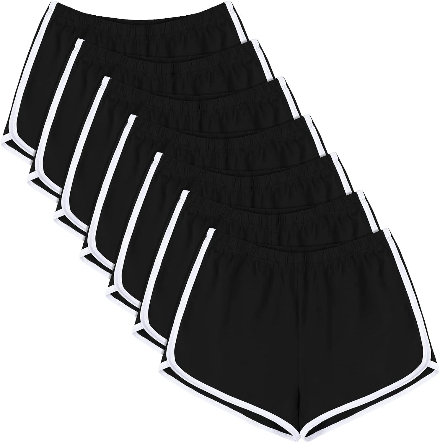 7 Pack Women Cotton Feel Yoga Shorts