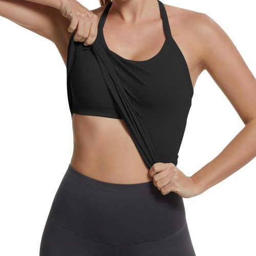 Seamless Yoga Tank Top with Scoop Neck and Y Back