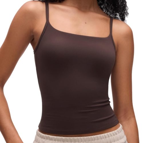 Double Lined U Neck Yoga Tank Top with Adjustable Straps