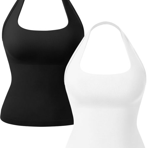 Built In Bra Yoga Tank Top with Double Straps