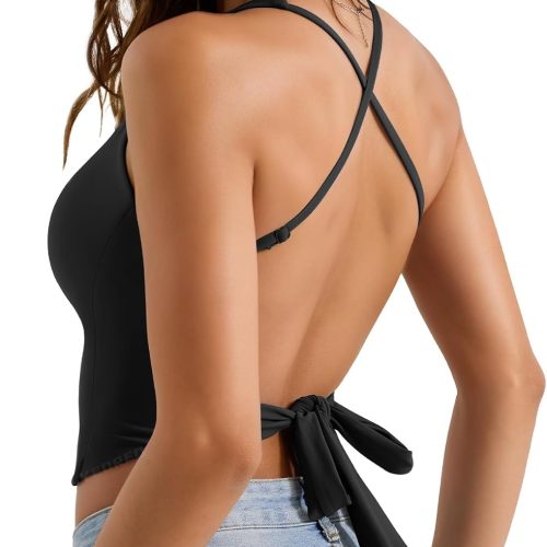 Cross Back Yoga Tank Top with Adjustable Straps