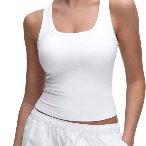 Soft U Neck Yoga Tank Top with Four Way Stretch