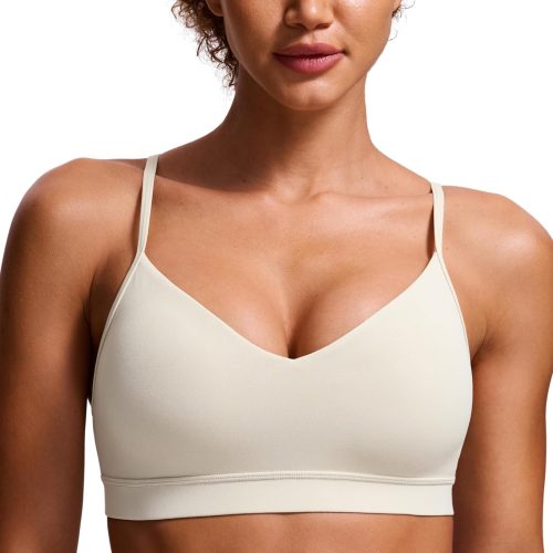 V Neck Spaghetti Strap Yoga Tank Top with Removable Pads