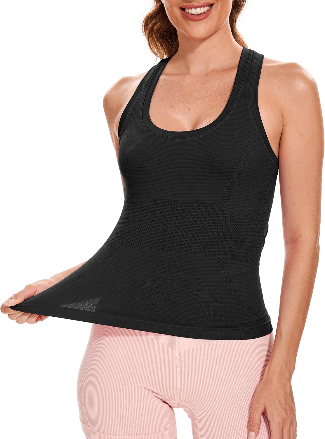 Double Cross Back Yoga Tank Top with Hip Length